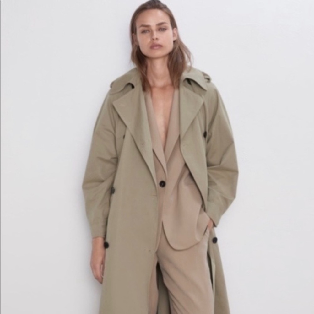 ZARA WATER RESISTANT OVERSIZED TRENCH COAT NWOT